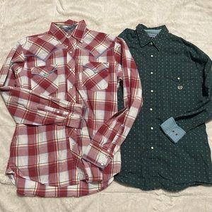#406 Mens medium western pearl snap shirts lot Tin Haul Panhandle